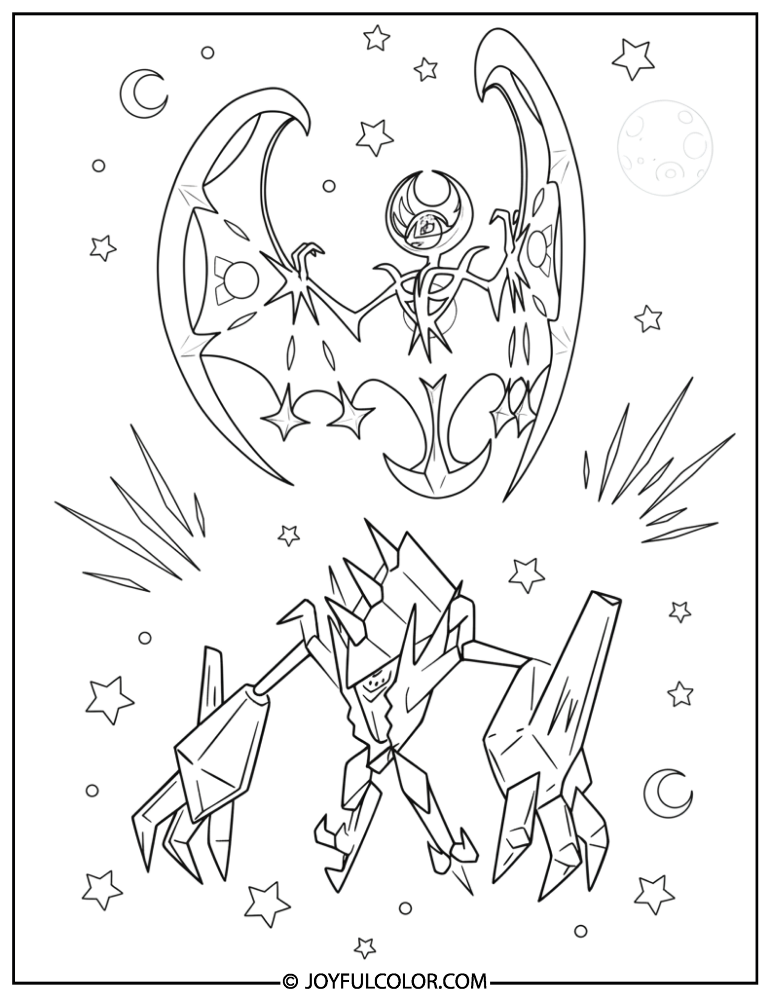 Necrozma and Lunala Coloring Page