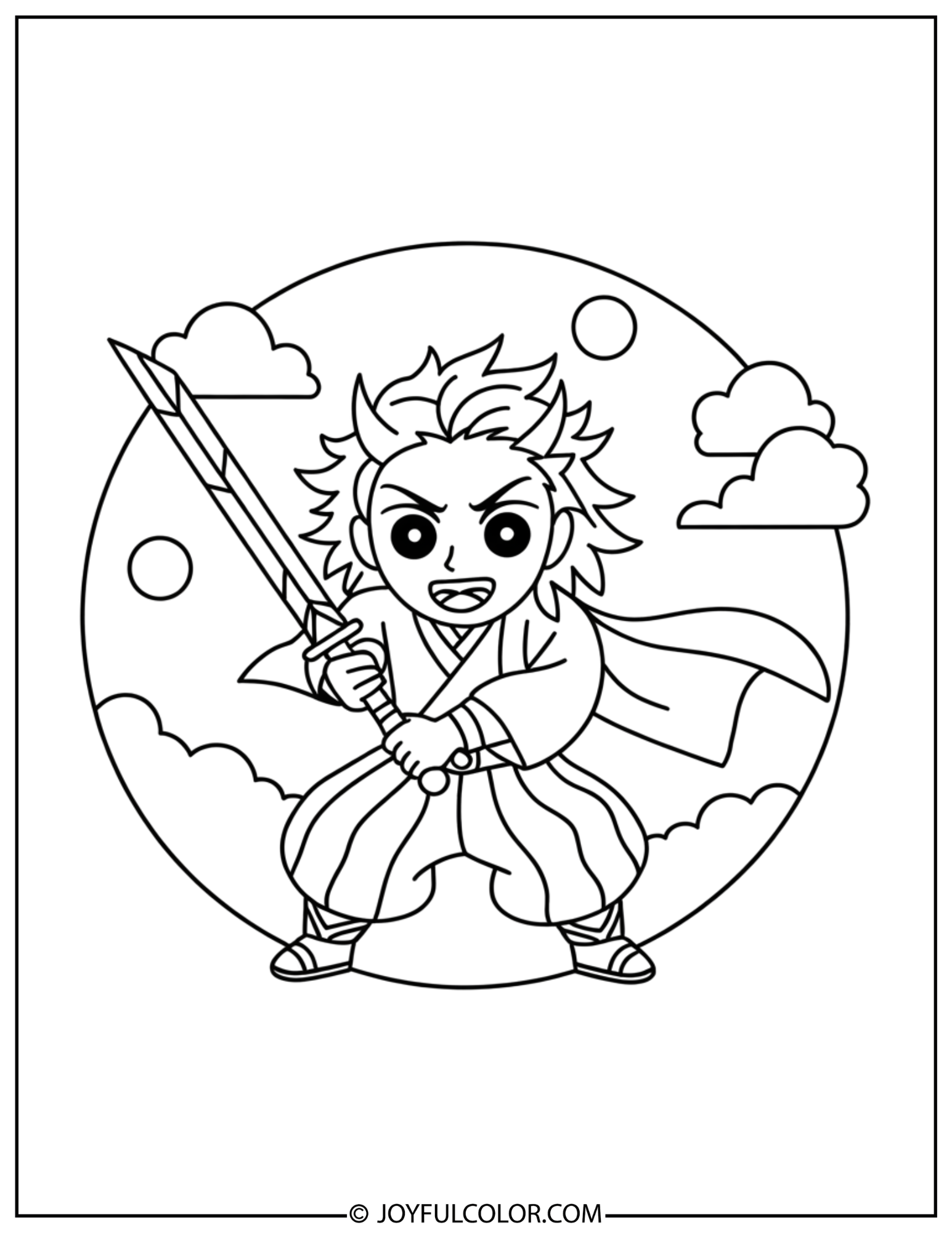 Night Battle Scene Coloring Page