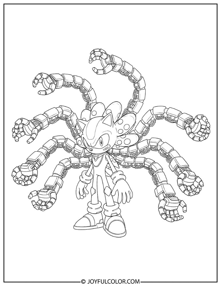 Nine Robotic Tails Coloring Page