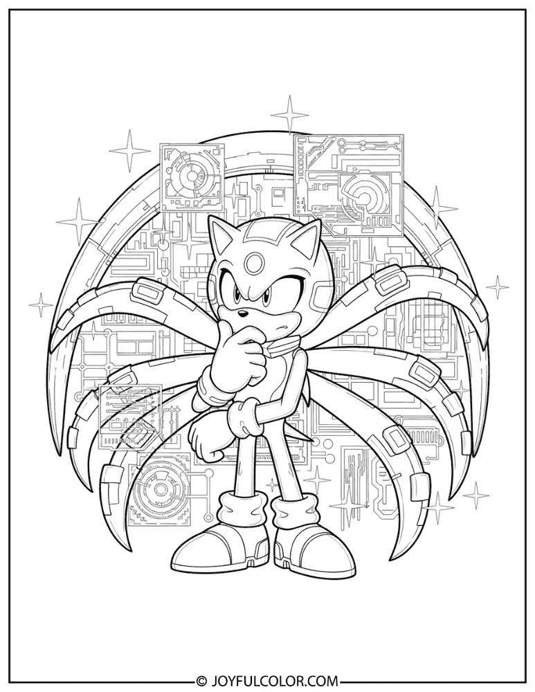 Nine Sonic Prime Coloring Page