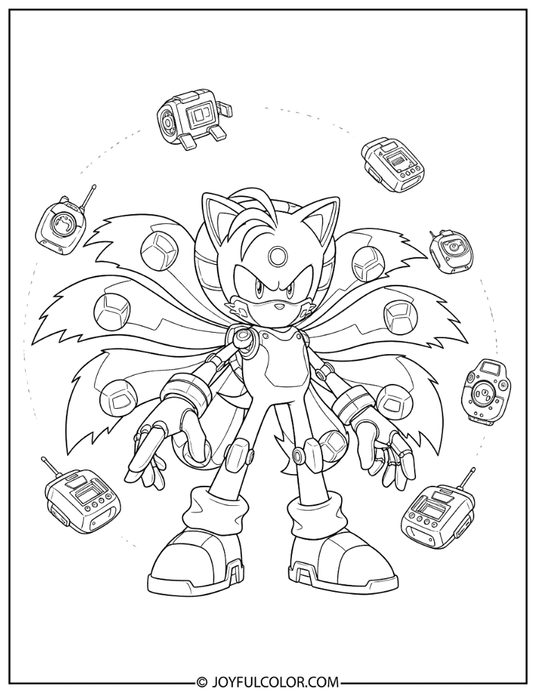Nine Sonic Prime Coloring Page