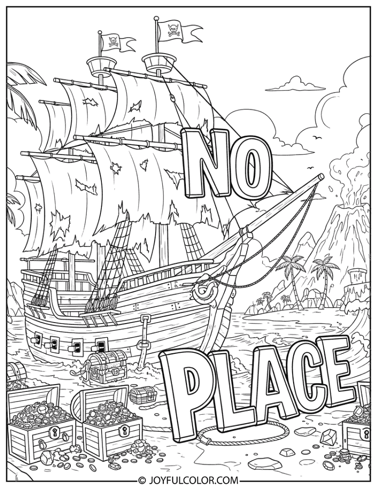 No Place Pirate World Coloring Page