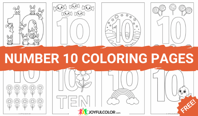 Number 10 Coloring Pages – FREE Printable Math Sheets!