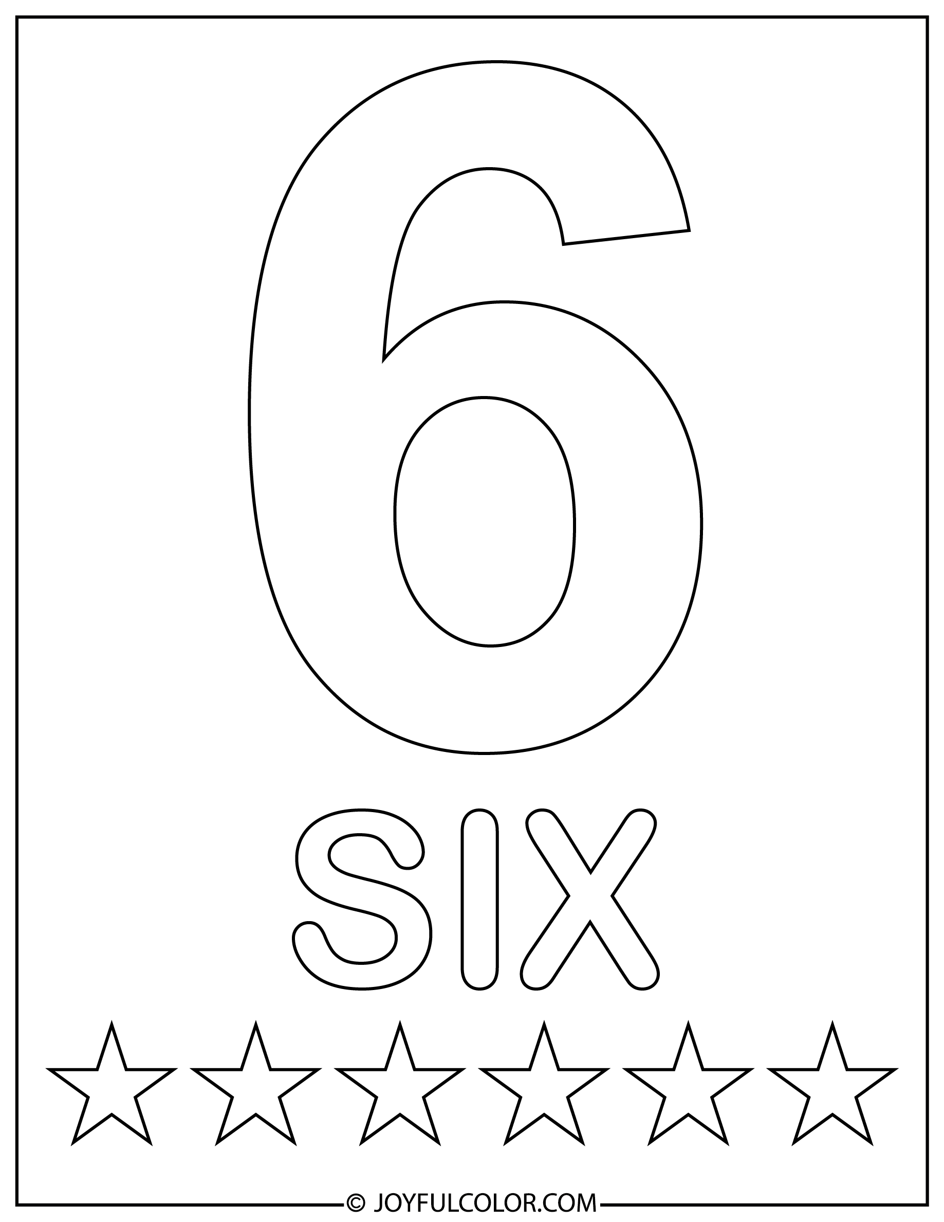 Number Six Coloring Pages