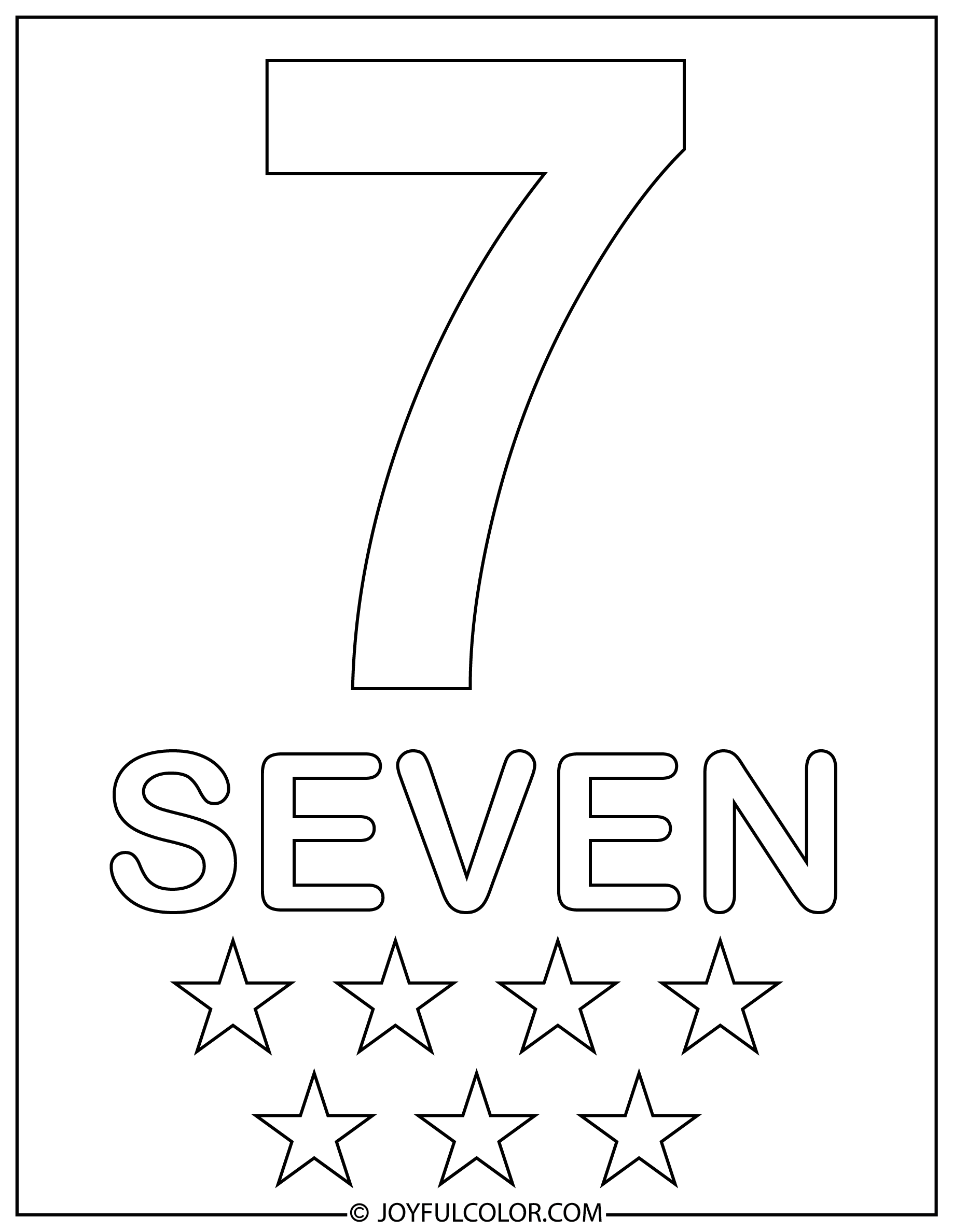 Number Seven Coloring Pages