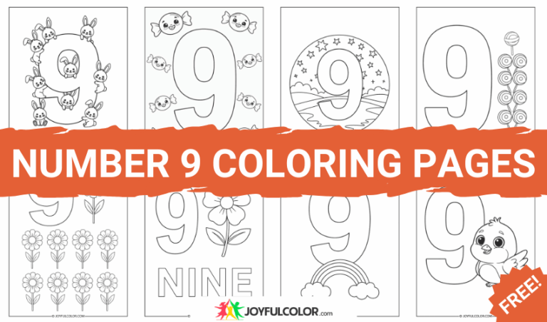 Number 9 Coloring Pages – FREE Printable Coloring Sheets!