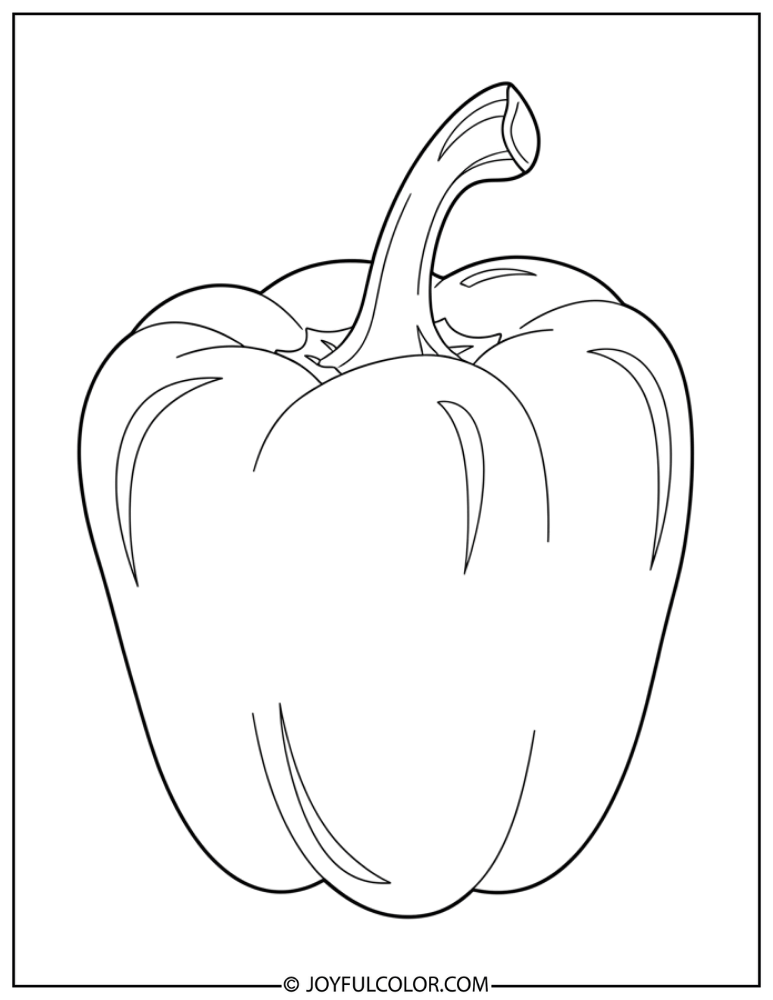 Orange Bell Pepper Coloring Page