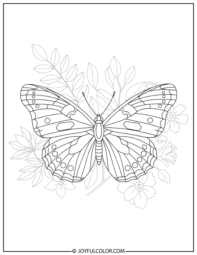 Painted Lady Butterfly Coloring Page