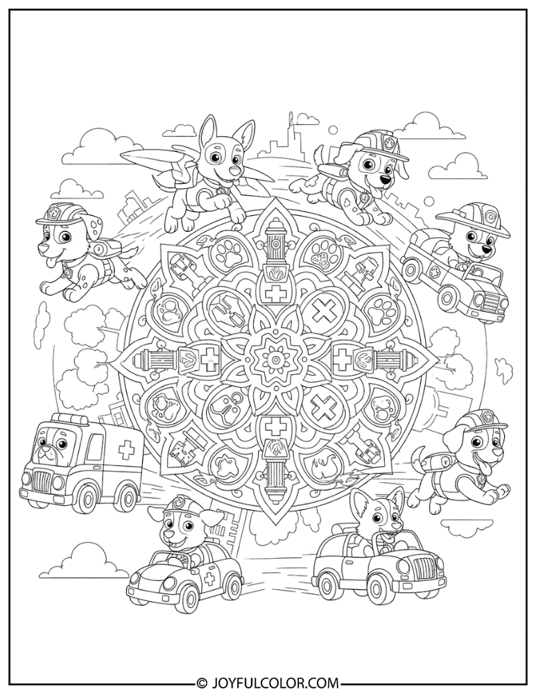 Paw Patrol Mandala Coloring Page