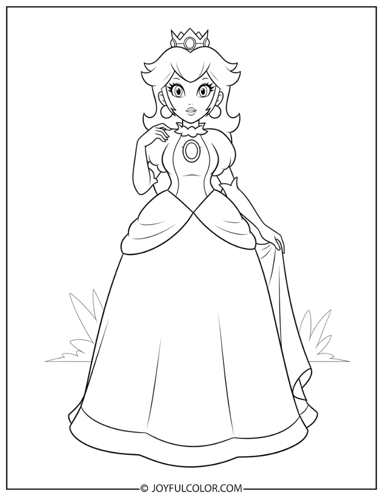 Peach Full Body Coloring Page