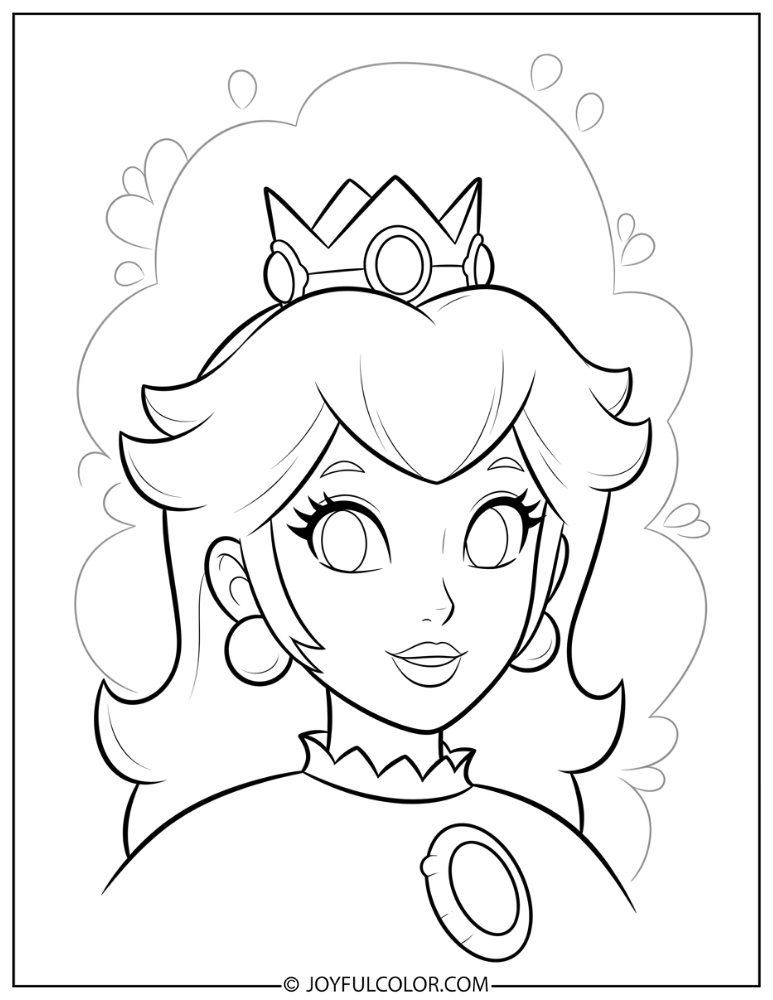 Peach Portrait Coloring Page