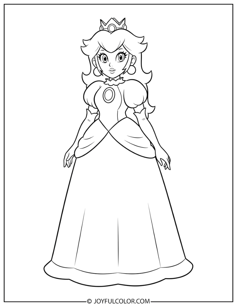Peach Standing Coloring Page