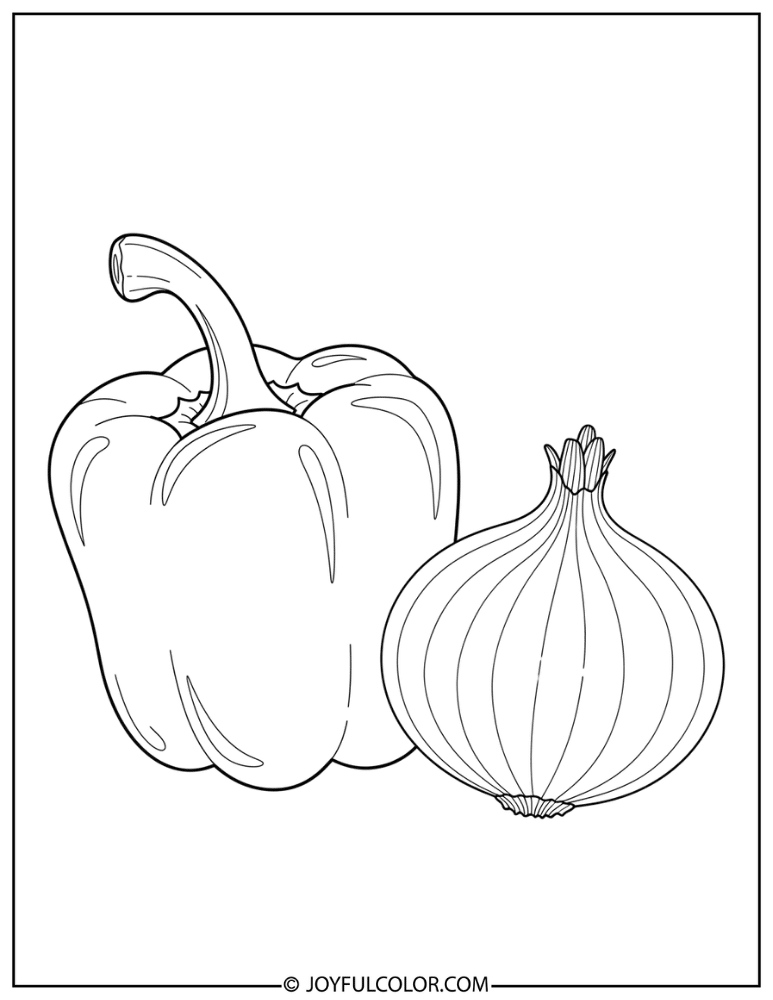 Pepper and Onion Coloring Page