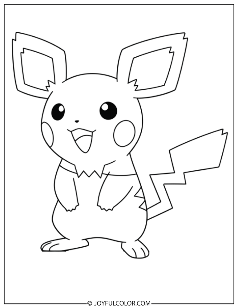 Pichu Outline Coloring Page