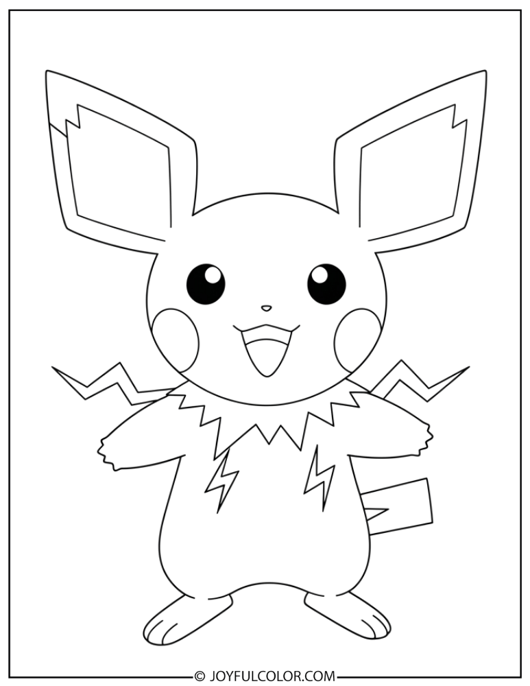 Pichu Standing Coloring Page