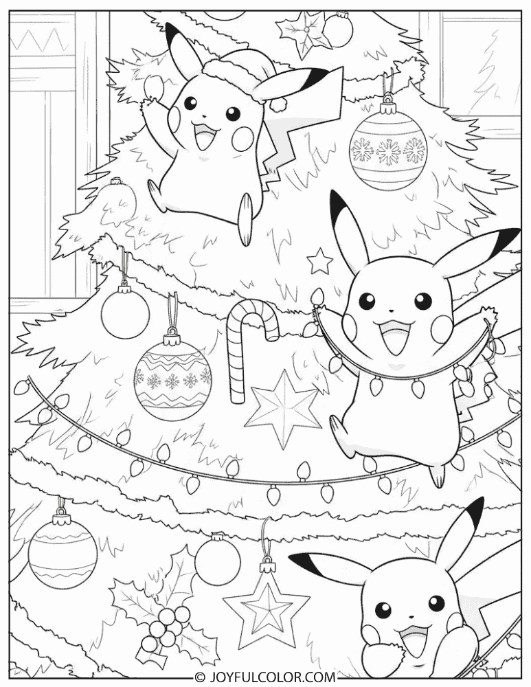 Pikachu Ornament Coloring Page
