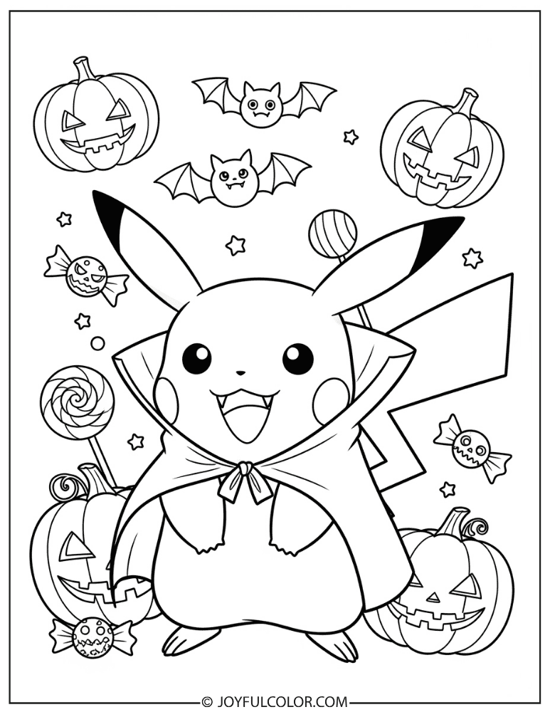 Pikachu Vampire Coloring Page