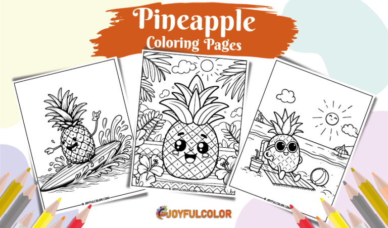 20 Pineapple Coloring Page Printable for FREE Download