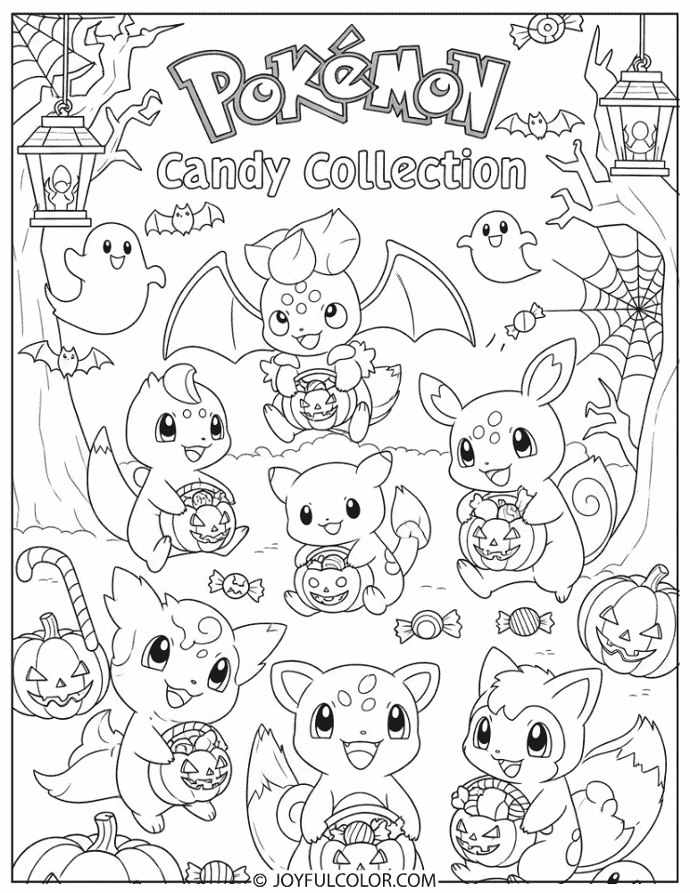 Pokemon Candy Collection Coloring Page