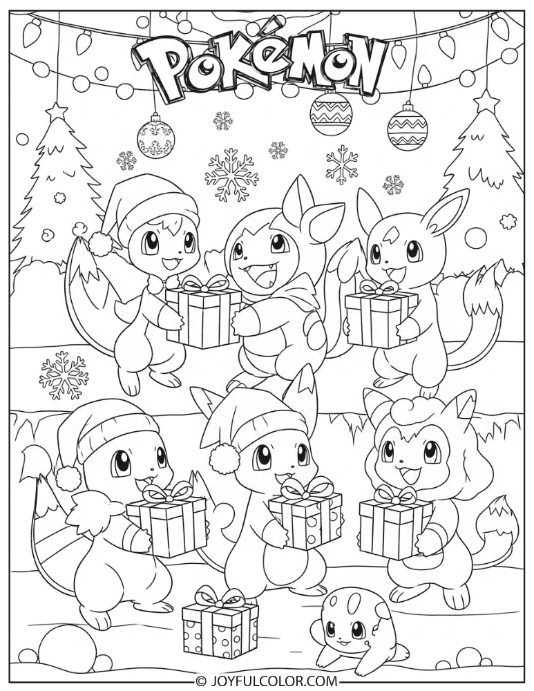 Pokemon Gift Exchange Coloring Page