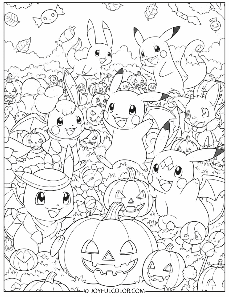 Pokemon Pumpkin Patch Coloring Page