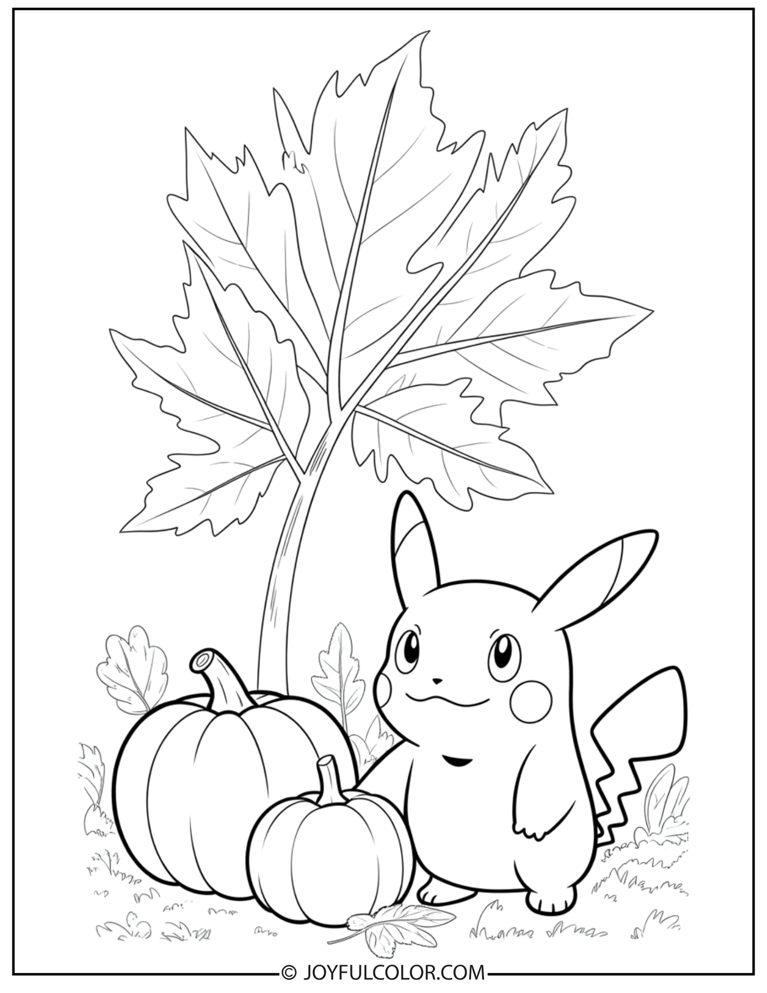 Pokemon Thanksgiving Coloring Page