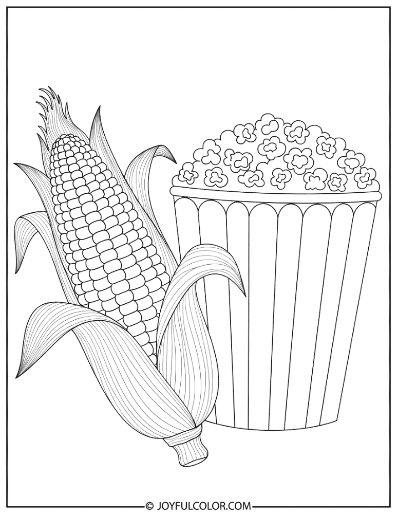 Popcorn Bucket Coloring Page