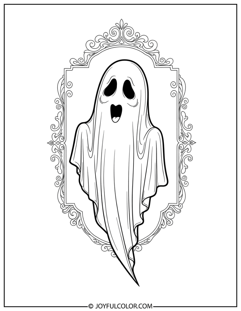 Portrait Ghost Coloring Page