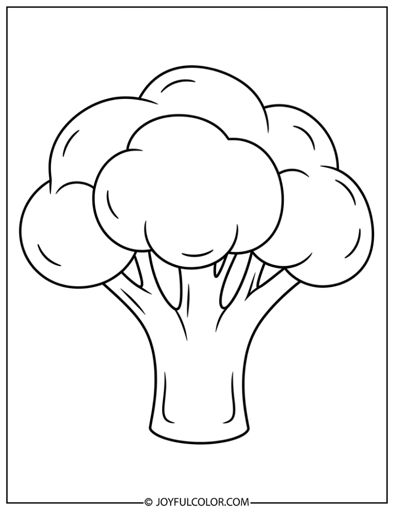 Preschool Broccoli Coloring Page
