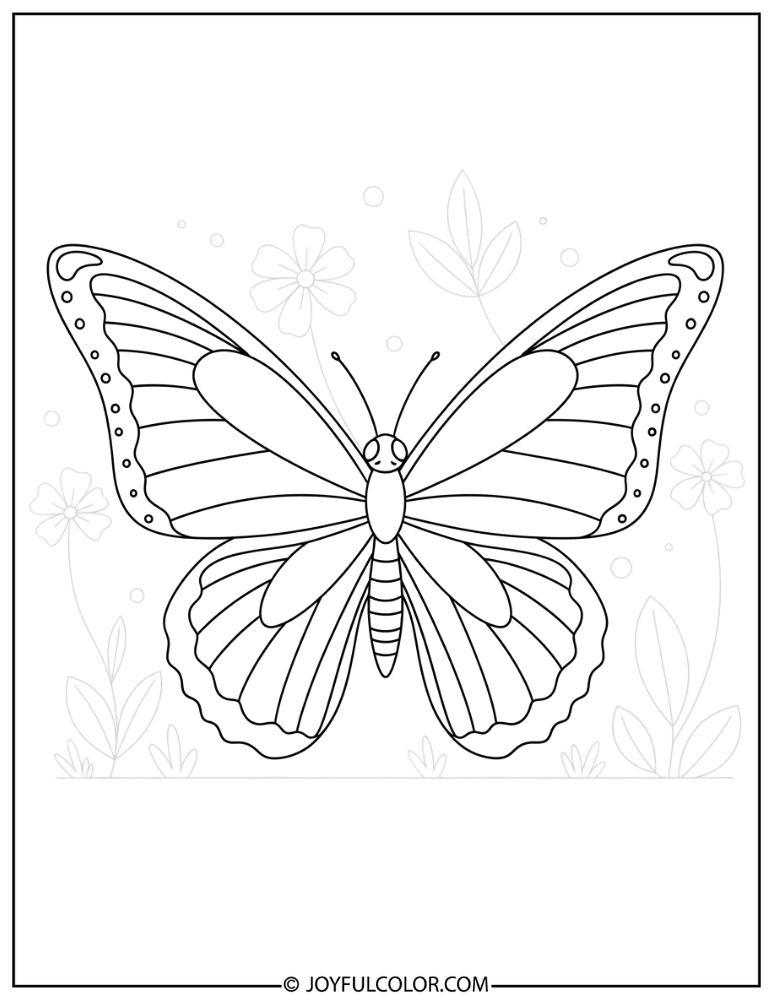 Preschool Butterfly Coloring Page