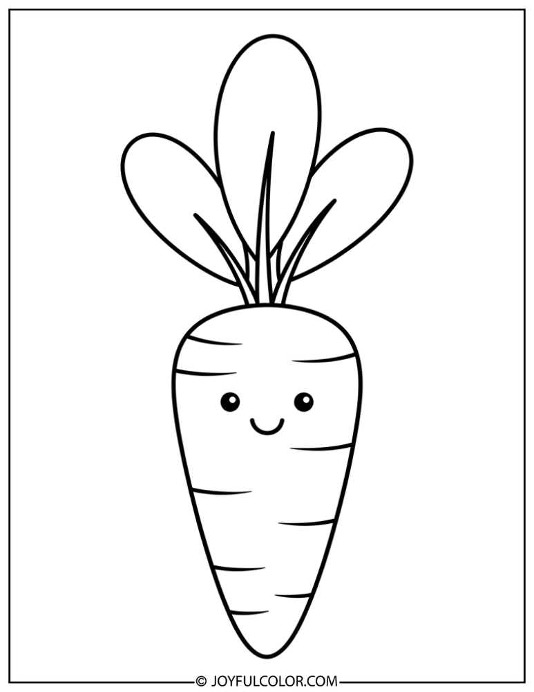 Preschool Carrot Coloring Page