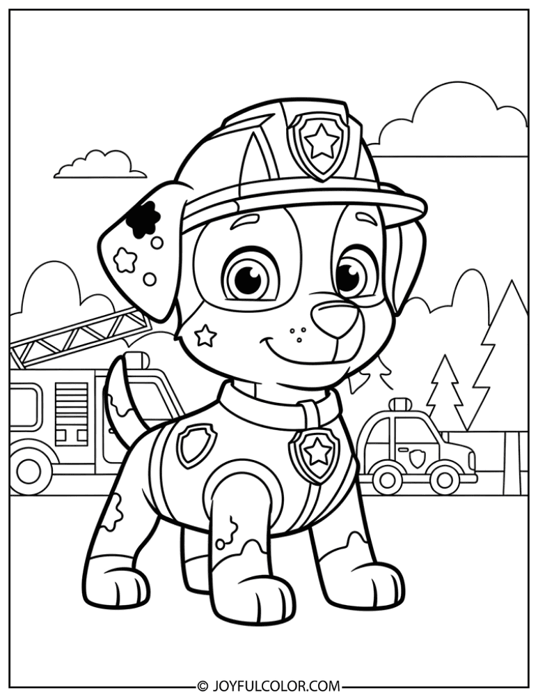 Preschool Chase Paw Patrol Coloring Page