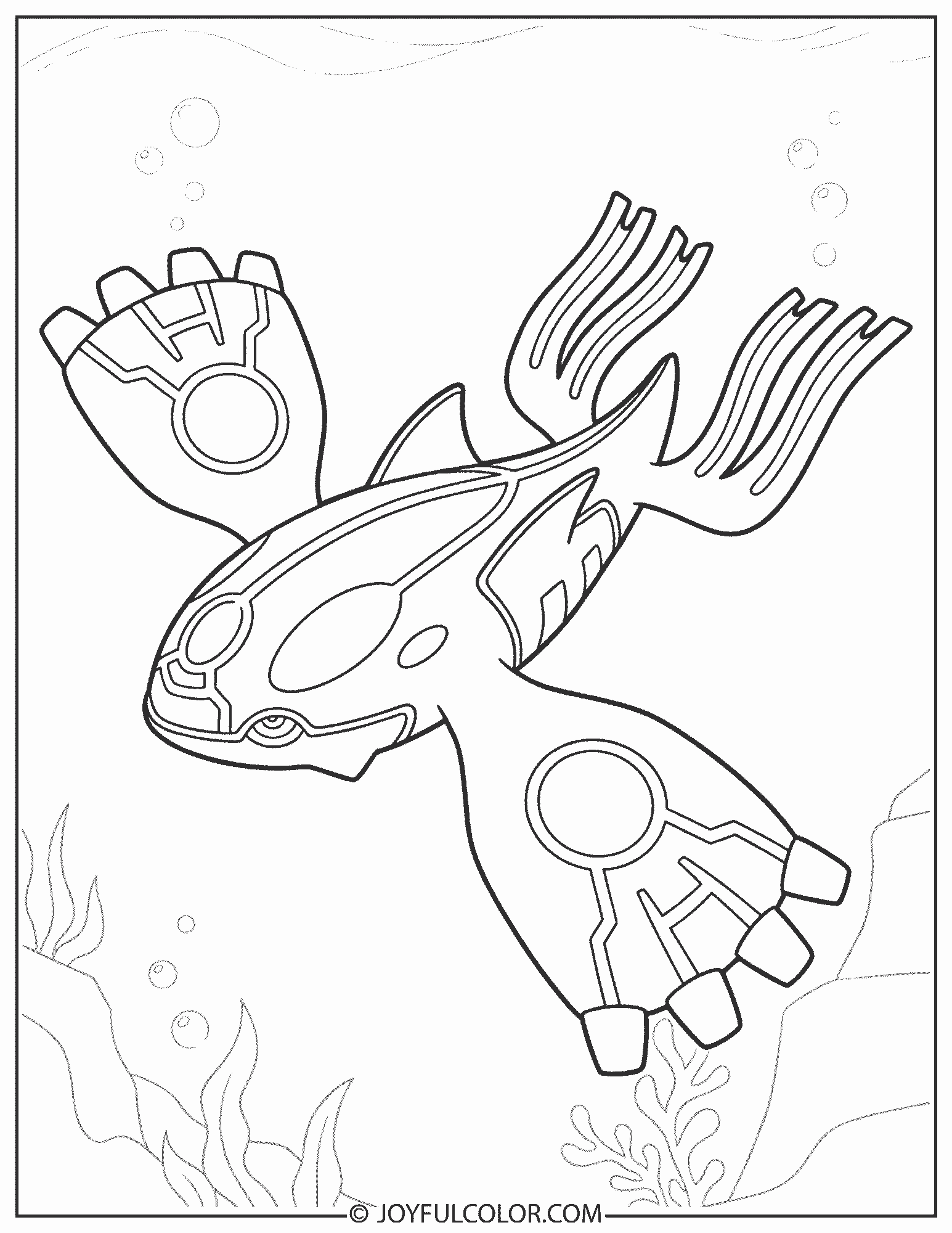 Primal Kyogre Coloring Page