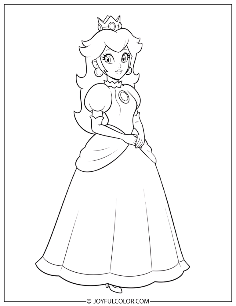 Princess Peach Coloring Page