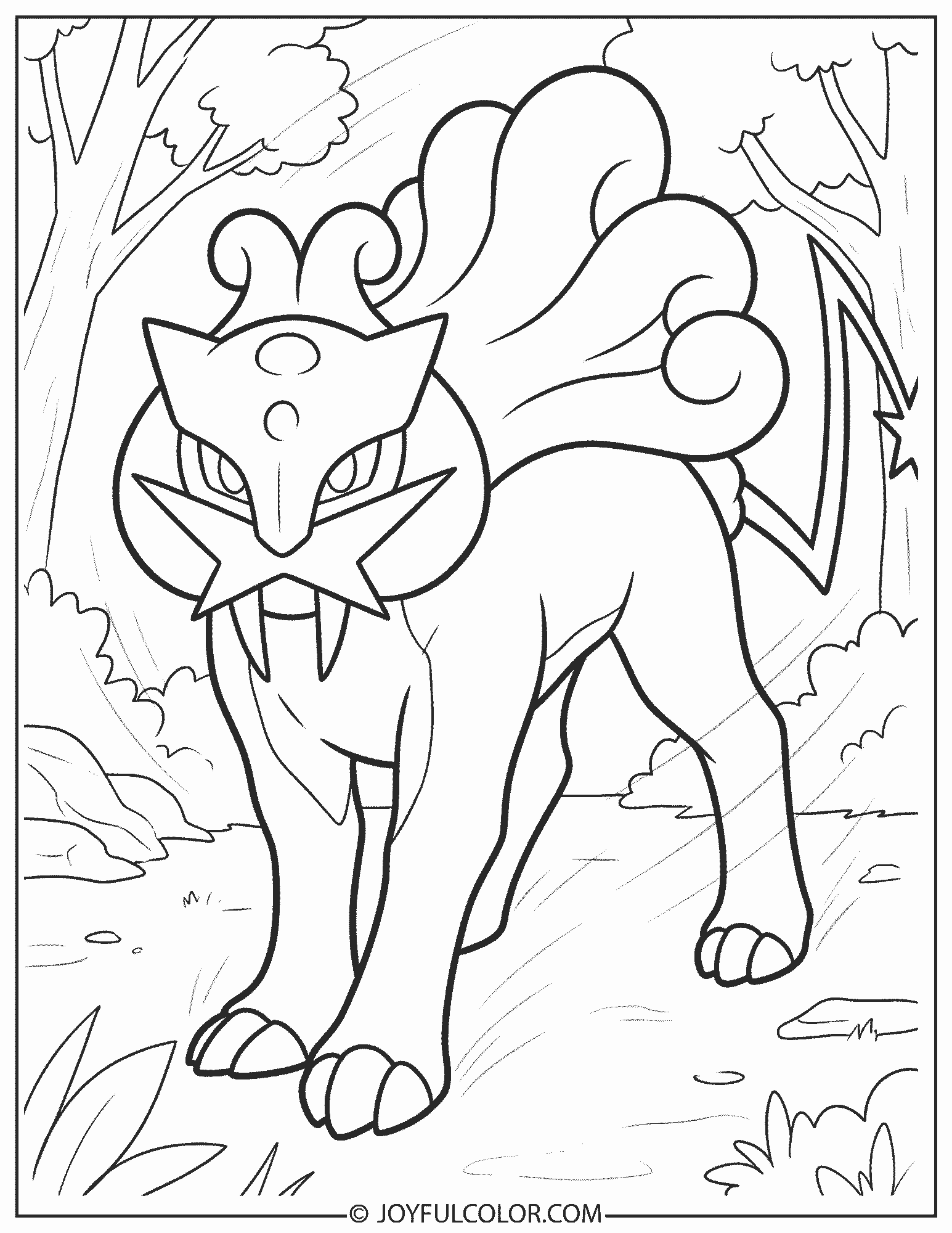 Raikou Coloring Page 1