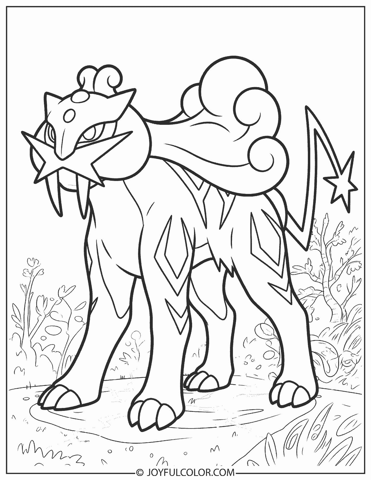 Raikou Coloring Page