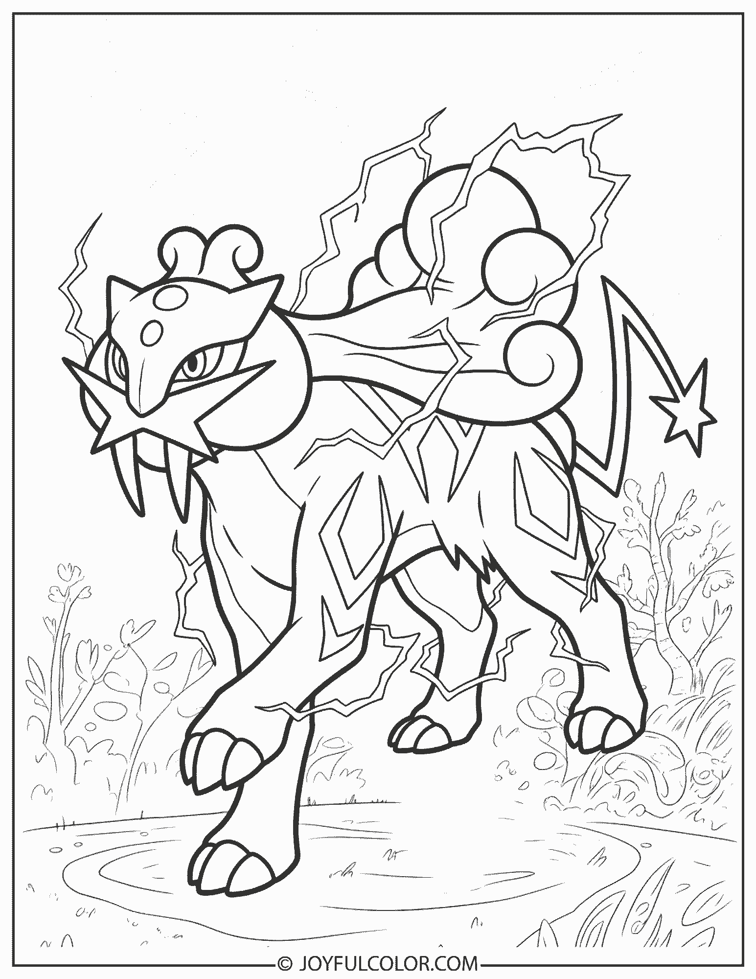 Raikou Lightning Coloring Page