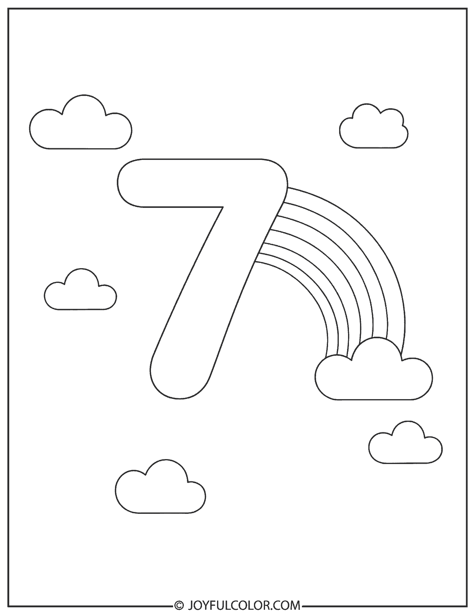 Rainbow 7 Coloring Page