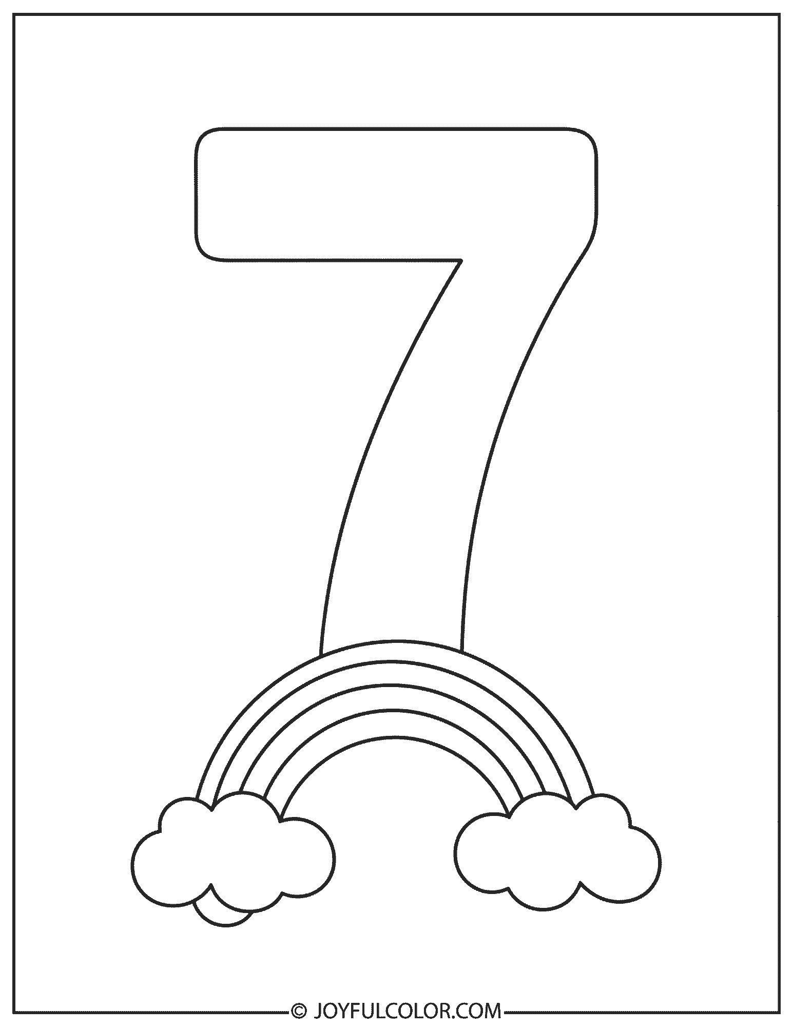Rainbow 7 Coloring Page