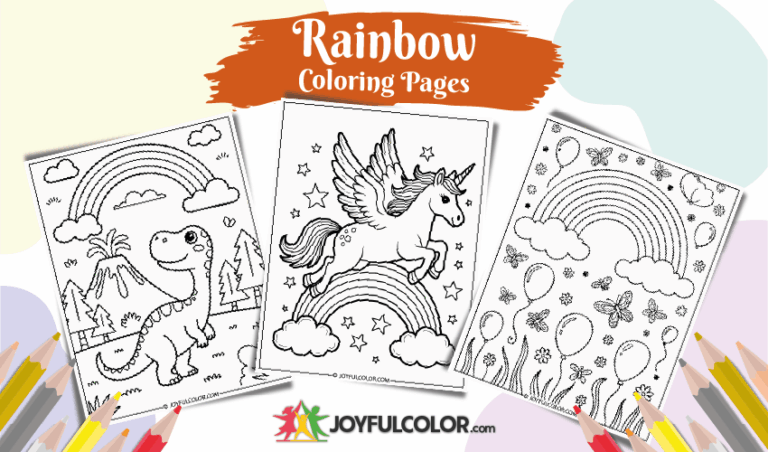 FREE Printable Rainbow Coloring Pages for Preschoolers