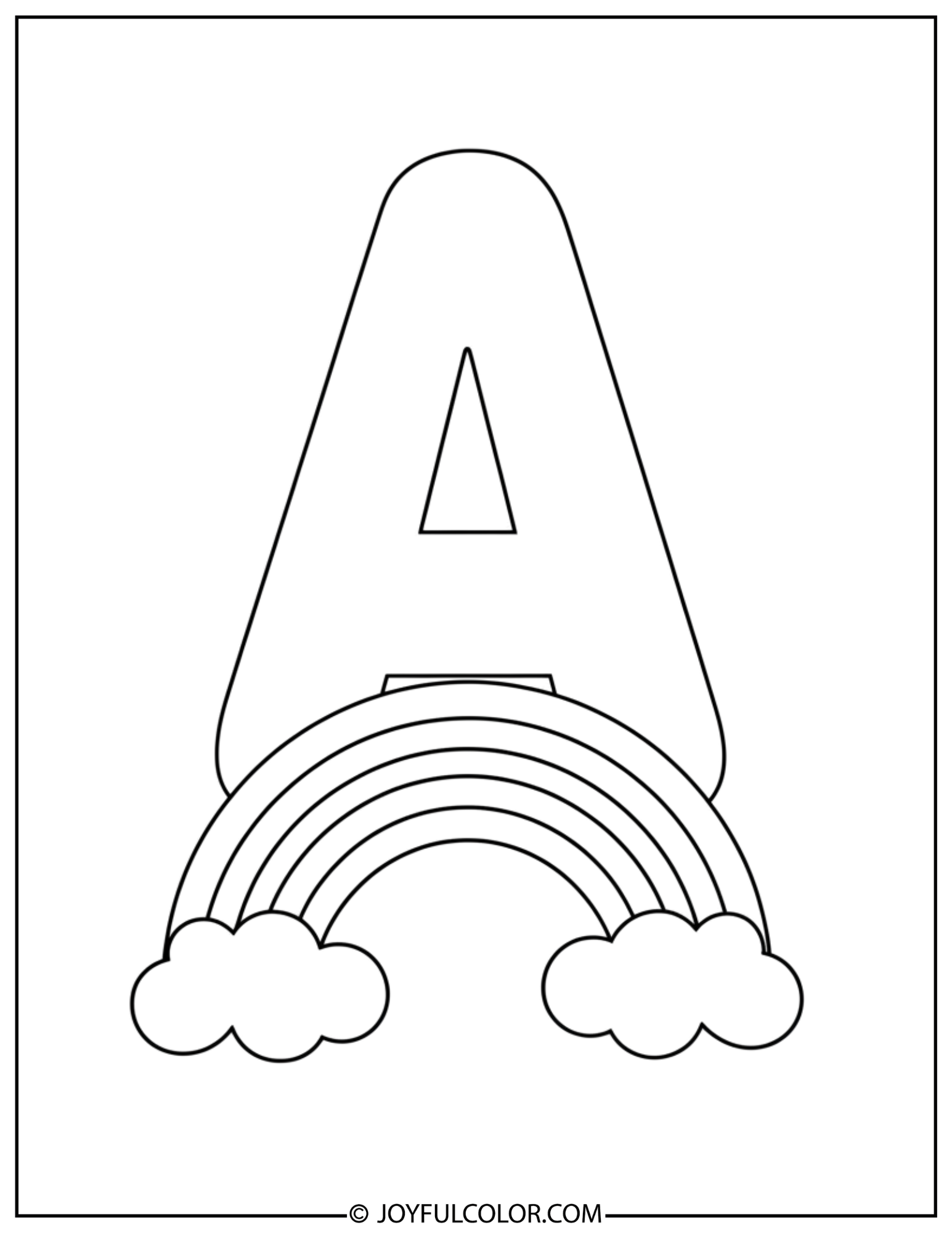 Rainbow Letter A Coloring Page
