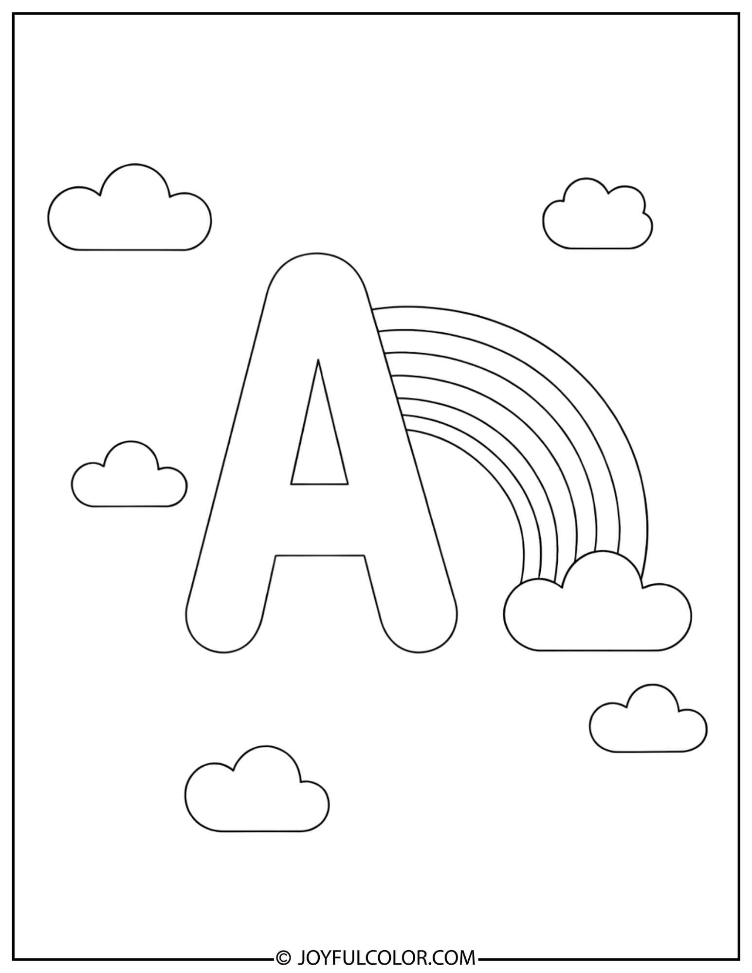 Rainbow Letter A Coloring Page