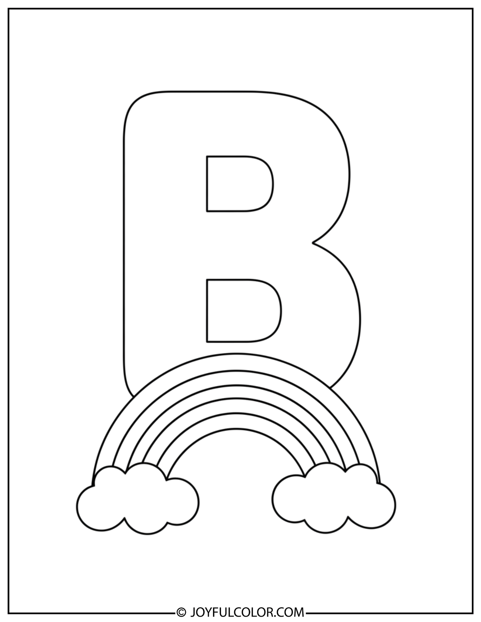 Rainbow Letter B Coloring Page