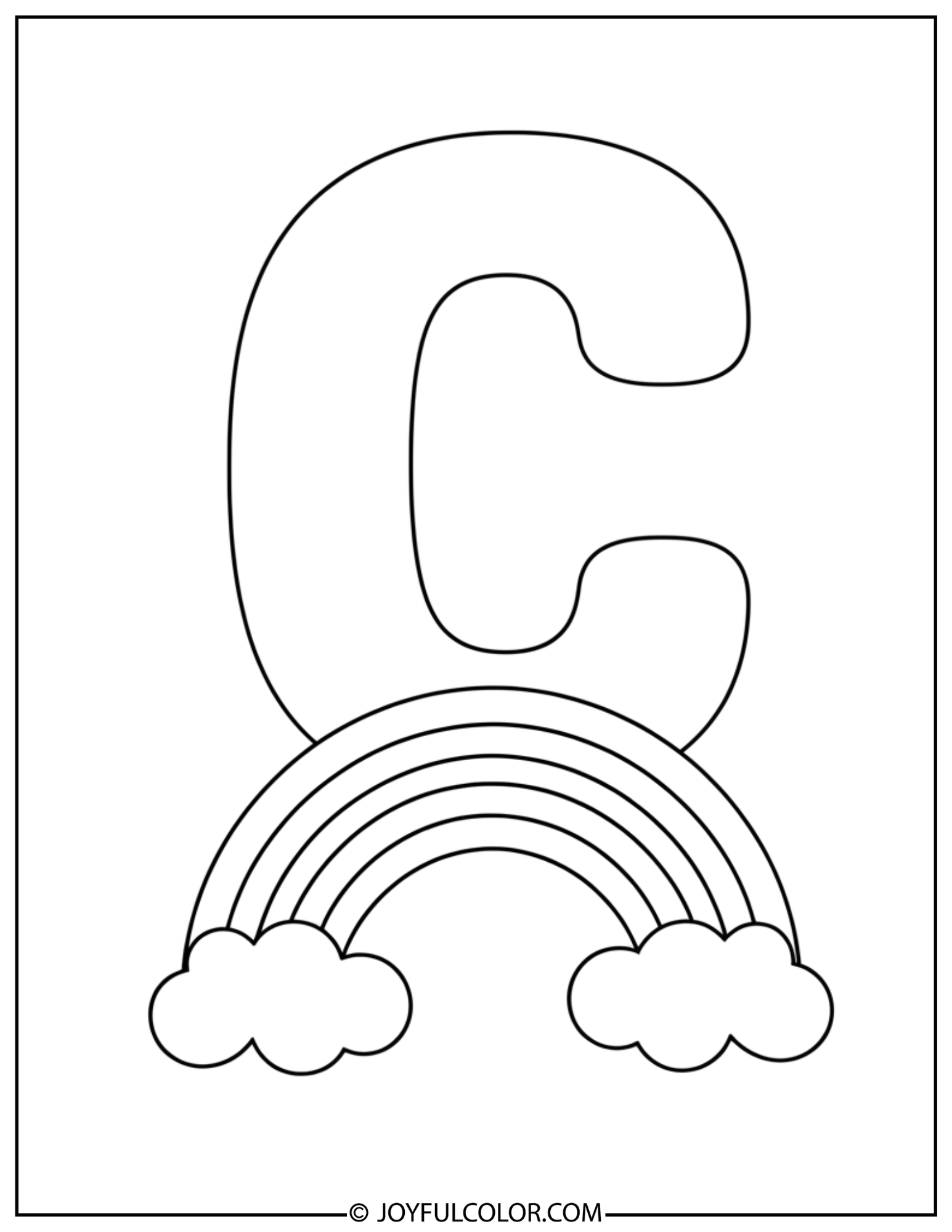Rainbow Letter C Coloring Page 2