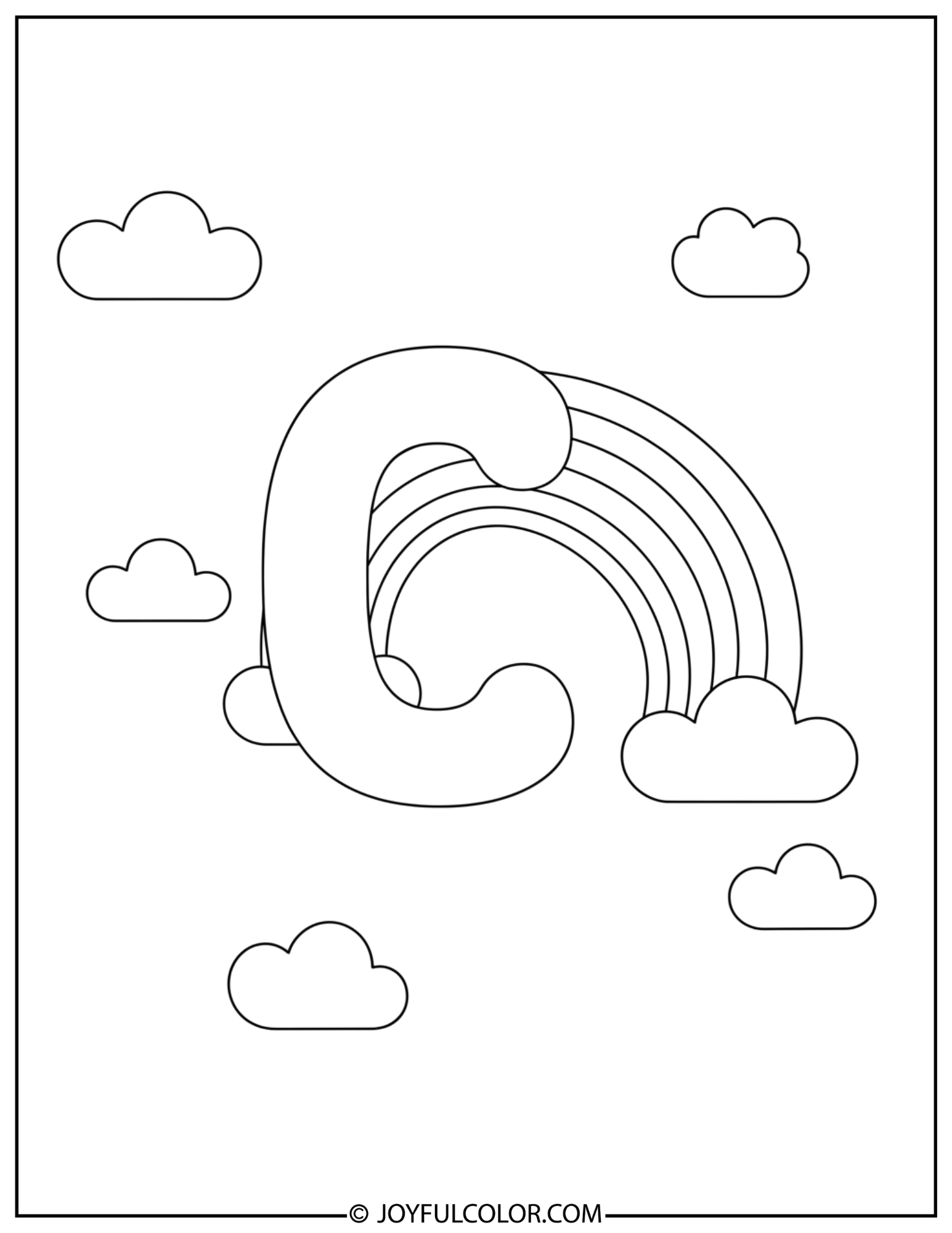 Rainbow Letter C Coloring Page