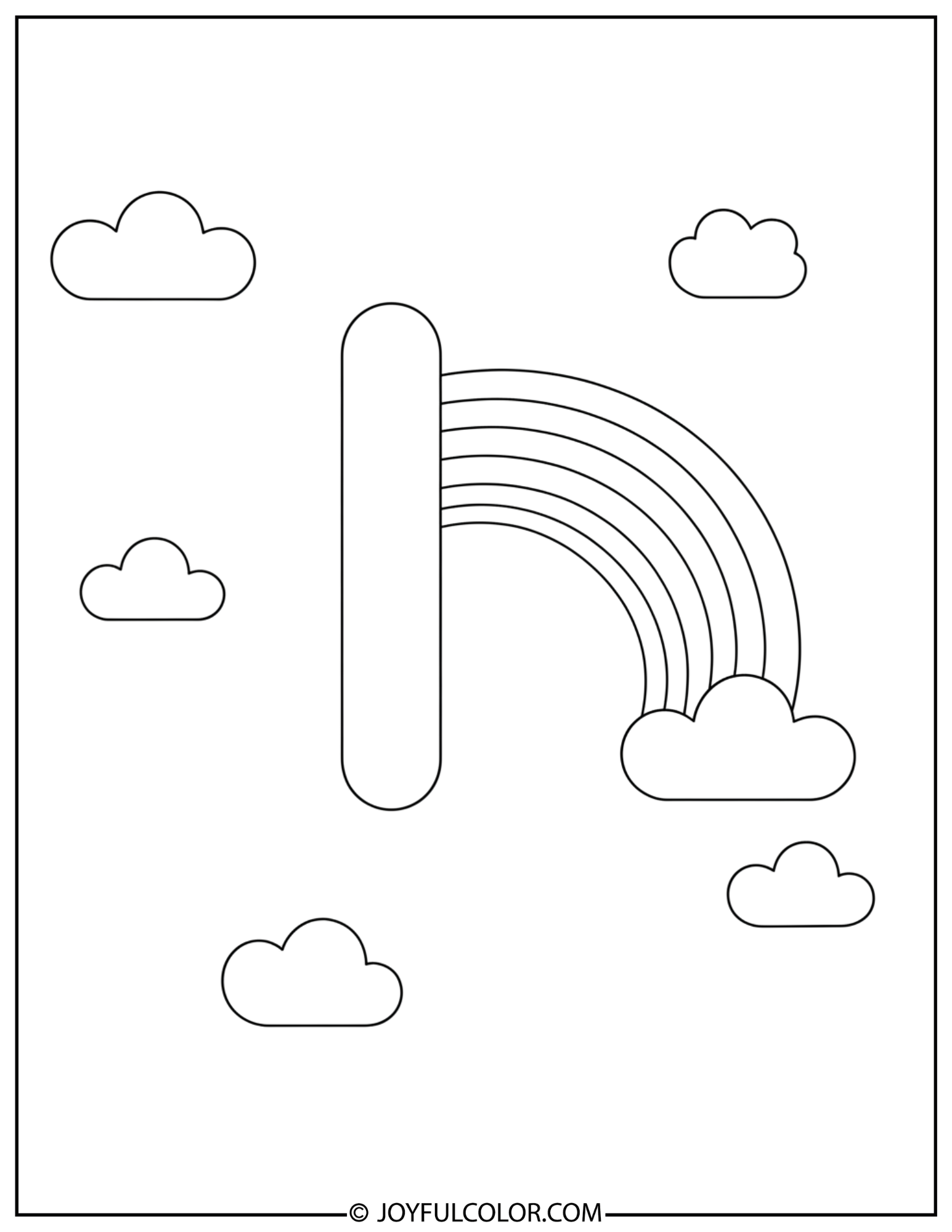 Simple Letter I Coloring Page