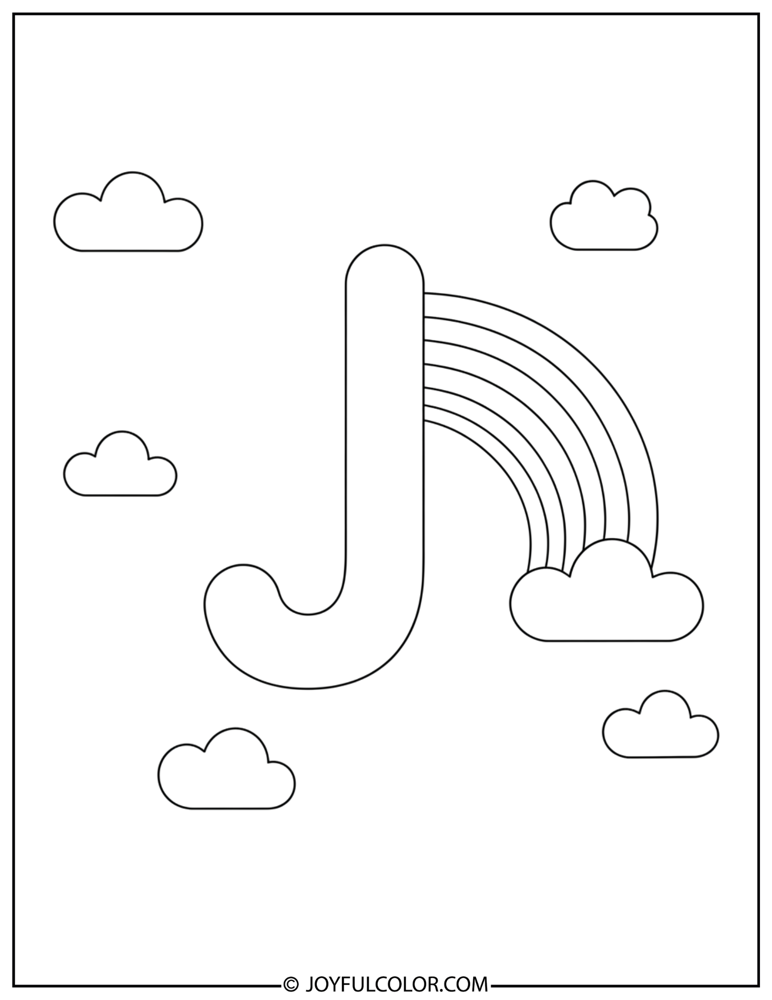 Simple Letter J Coloring Page