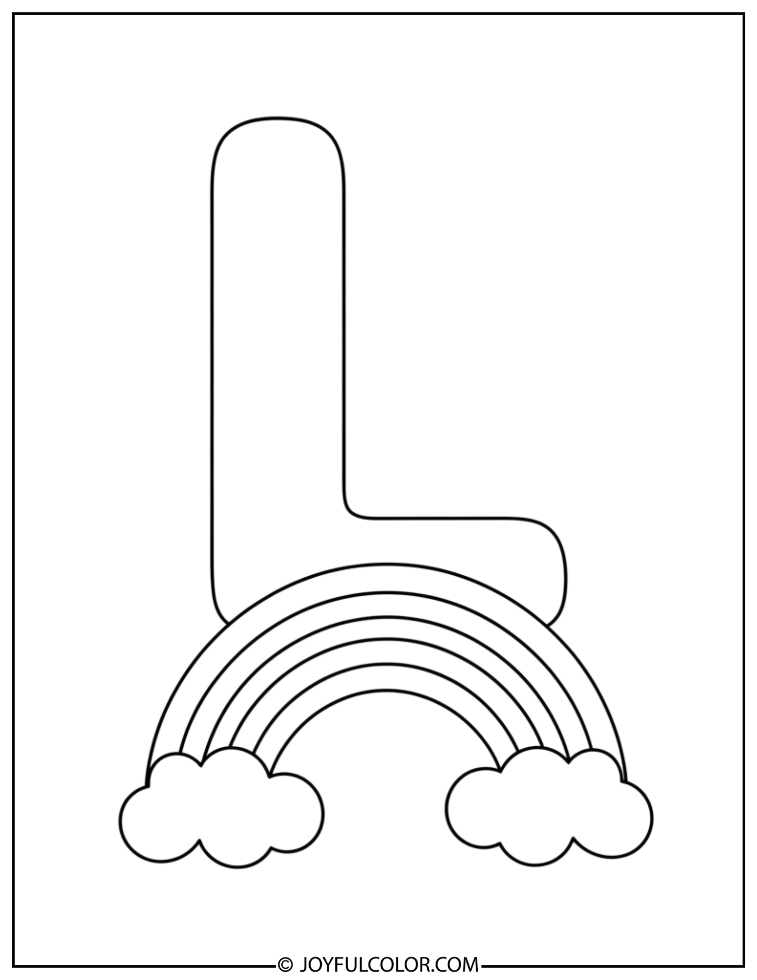 Rainbow Letter L Coloring Page 2