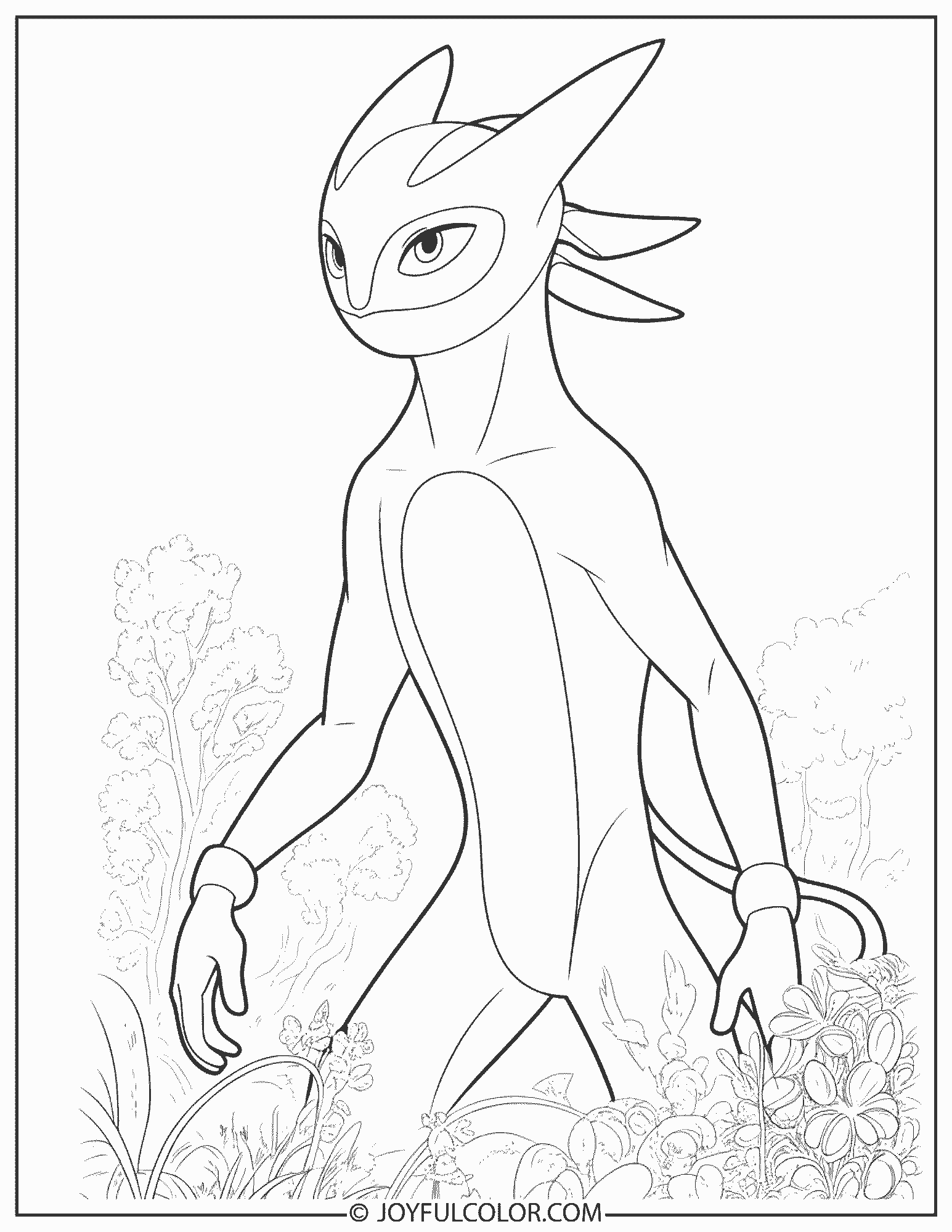 Realistic Greninja Coloring Page