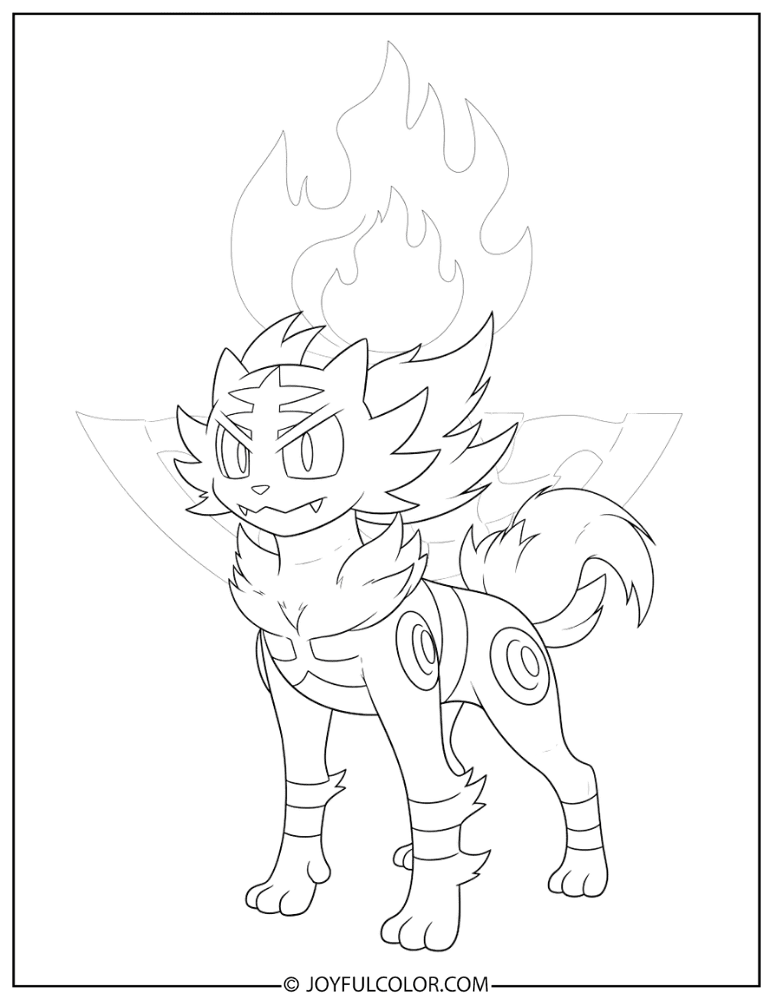 Realistic Incineroar Coloring Page